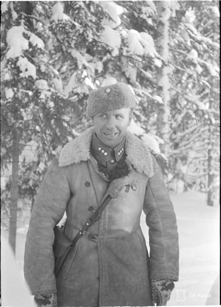 Aarne Juutilainen Kollaan rintamalla helmikuussa 1940. 