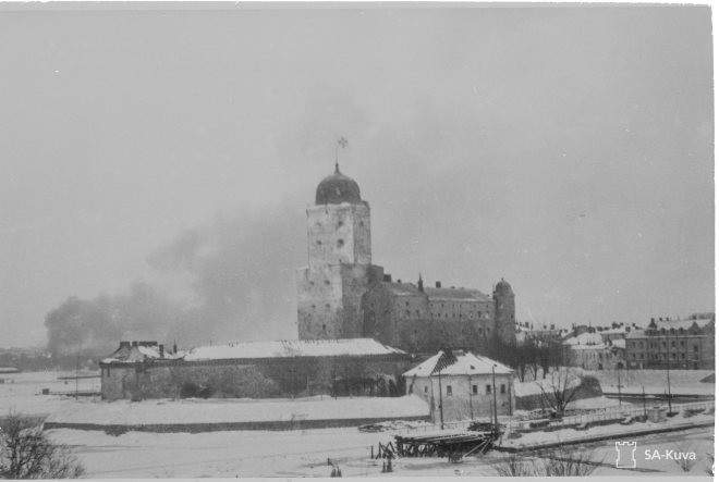 Viipuri liekeissä 7.3.1940. SA-Kuva. 